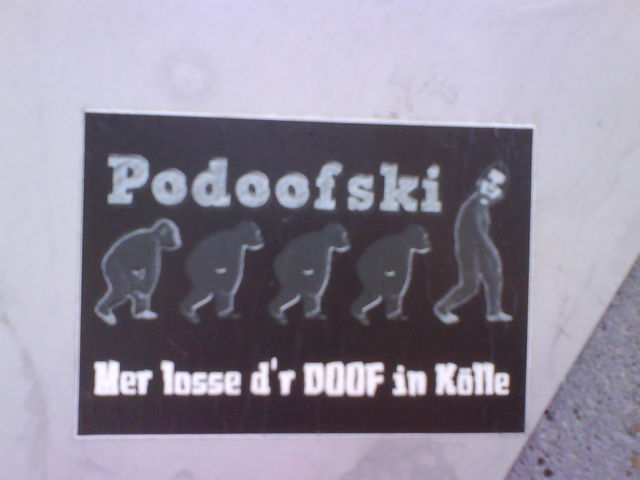 podoofski kln sticker fuball podolski affen 