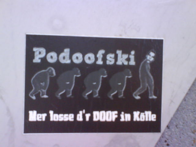 podoofski k�ln sticker fu�ball podolski affen 