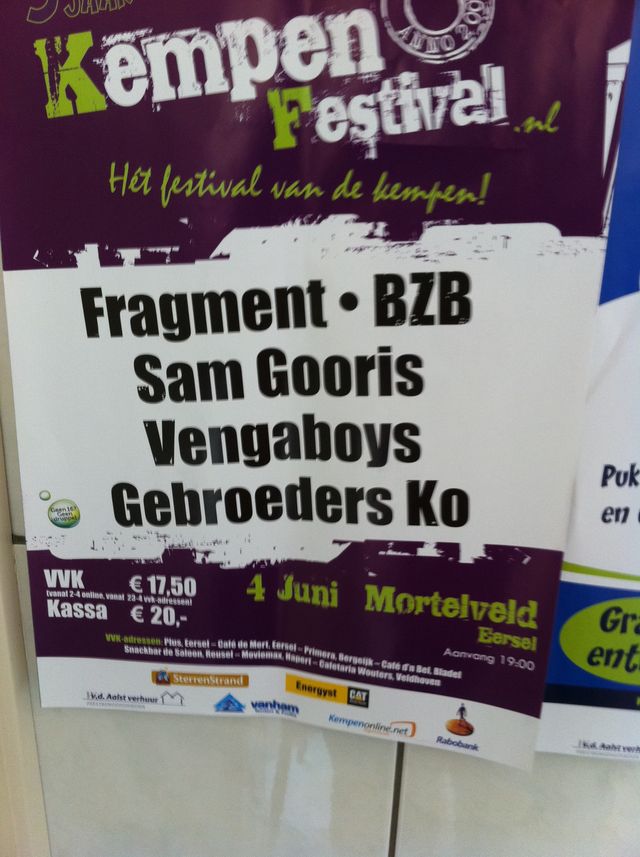  eersel vengaboys holland plakat schild outline 2011 