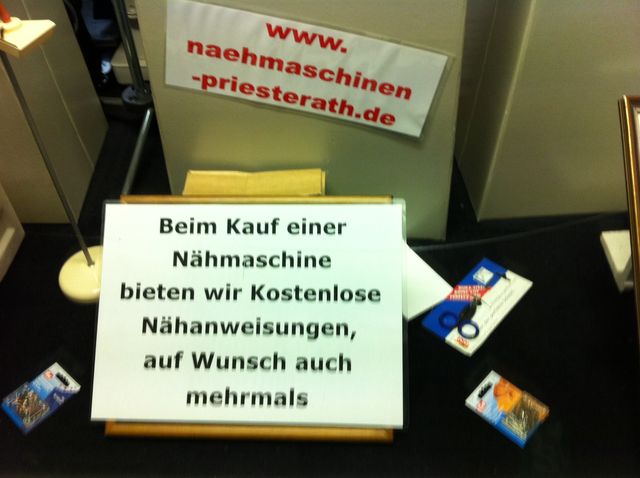  n�hmaschine schild 