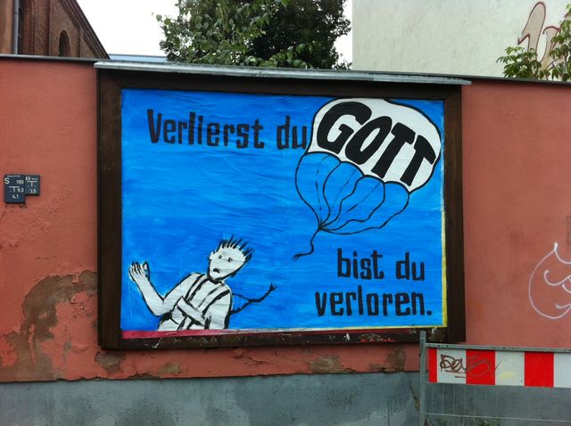 Gott fallschirm verlieren gott plakat verloren 