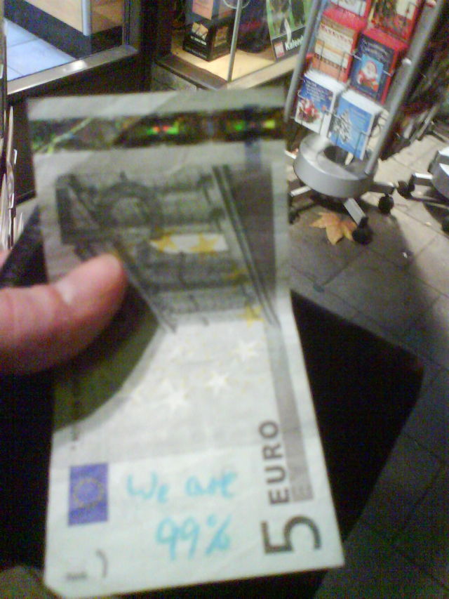 99% f�nfer geldschein protest 99 