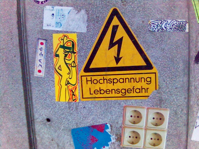 Starkstromelektriker, rette mein Herz streetart koeln aufkleber 