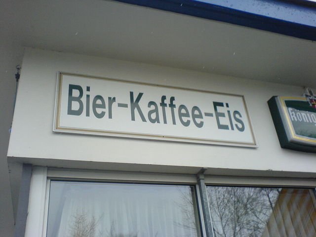 Bier, Kaffe, Eis cafe bier eis kaffee schild 