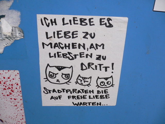 liebe zu dritt dreier katzen liebe sticker 