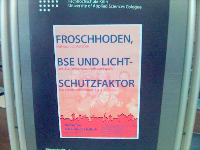 Froschhoden, BSE und Lichtschutzfaktor bse fachhochschule froschhoden lichtschutzfaktor koeln plakat 