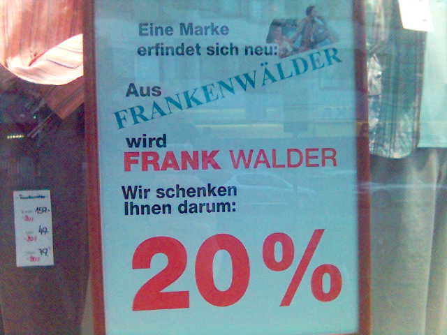 Marketing-Genie marke prozent schenken name preis schaufenster werbung erfinden 