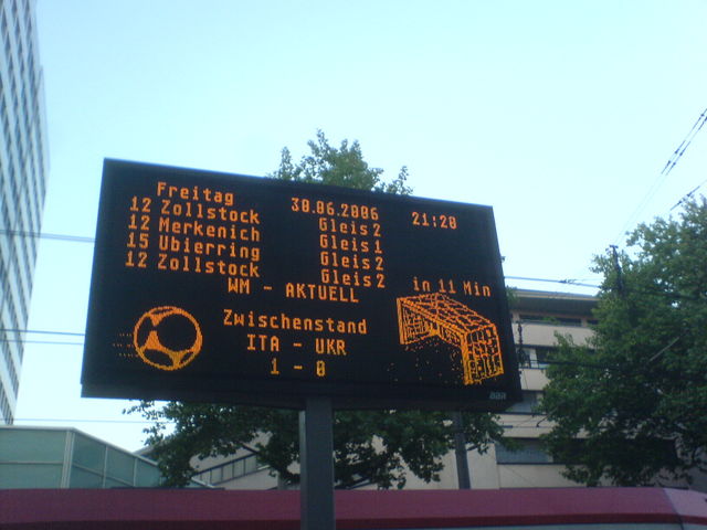 stadionanzeige fussball kvb wm2006 fu�ball 