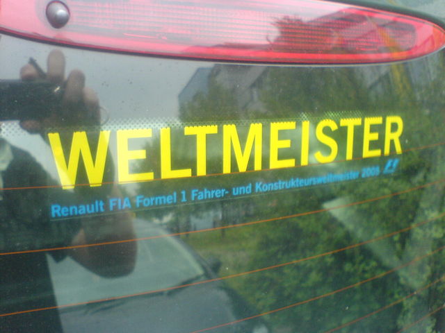 Vorahnung. formel1 fussball wm2006 weltmeisterschaft fuball weltmeister renault 