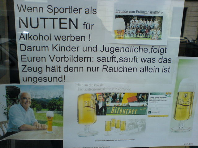 NUTTEN!!!11 nutten bier kinder rauchen saufen schaufenster protest 