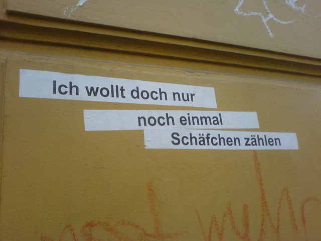 M�digkeit z�hlen sticker streetart schaf 