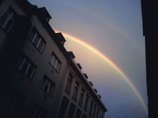 dual regenbogen dcher haus himmel regenbogen sonne dach 