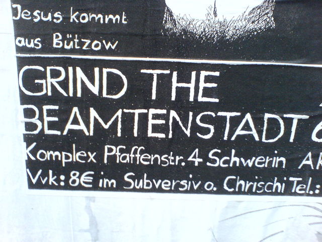 grind the beamtenstadt jesus plakat schwerin 