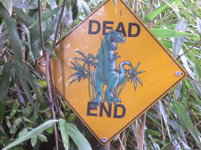 jurassic park dinosauerier schild warnung ende zoo 