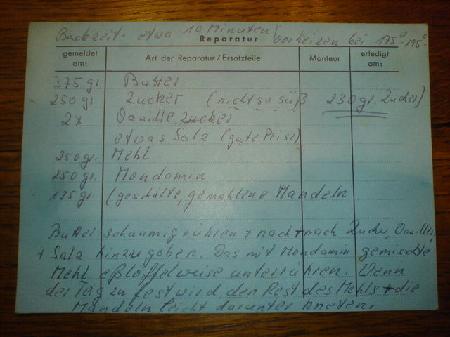 pl�tzchenrezept karteikarte pl�tzchen reparatur rezept weihnachten kekse 