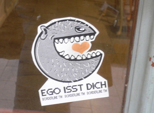 herzfra ego fressen essen sticker 