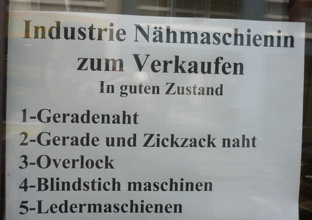 n�hmschienin maschine n�hen n�hmaschine aushang 