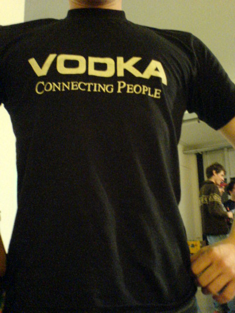 Socializing with liquids connecting nokia vodka people wodka t-shirt 