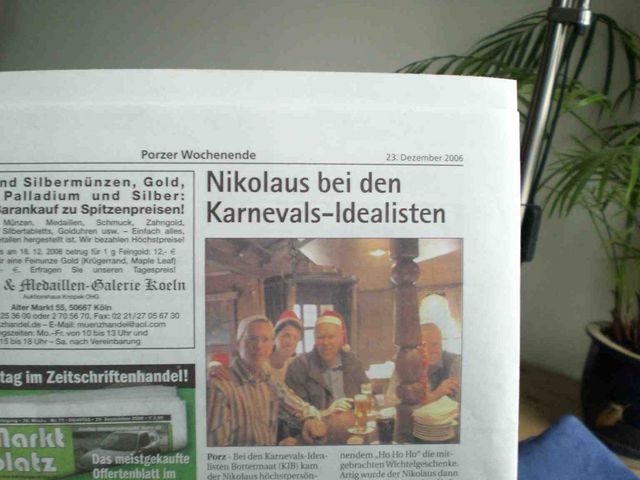 Karnevals-Idealisten? idealisten karnaval m�tzen nikolaus porz wochenende 