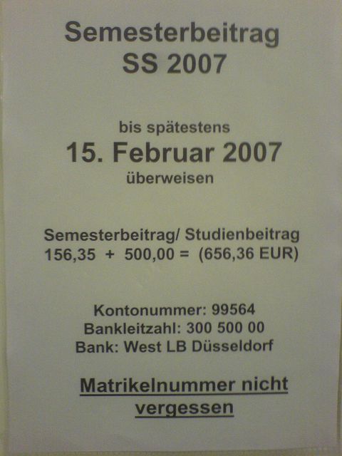 abzocke abzocke betrug hurensohn vertipper uni aushang studiengeb�hren 