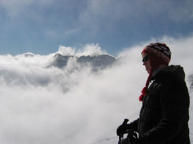 der himmel macht auf himmel berge zugspitze skifahren 