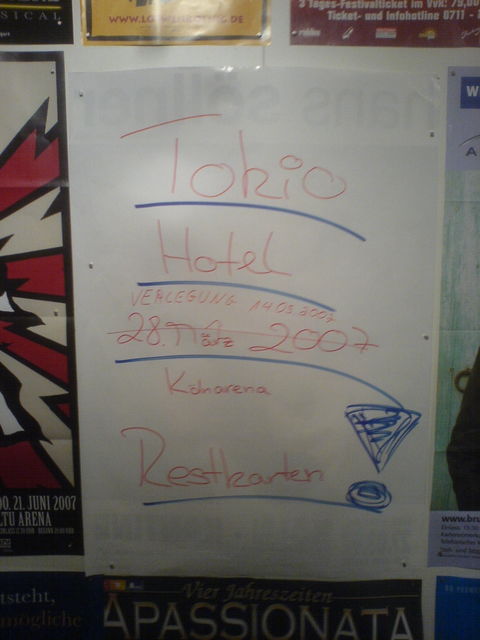 restkarten hotel konzert k�ln plakat tokio 