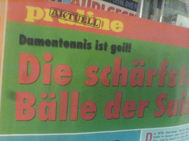 scharfe bälle praline tennis überschrift zeitschrift 