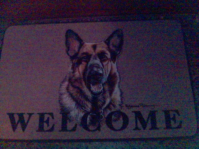 Hundefreunde fu�abtreter hund matte sch�ferhund tier welcome willkommen 