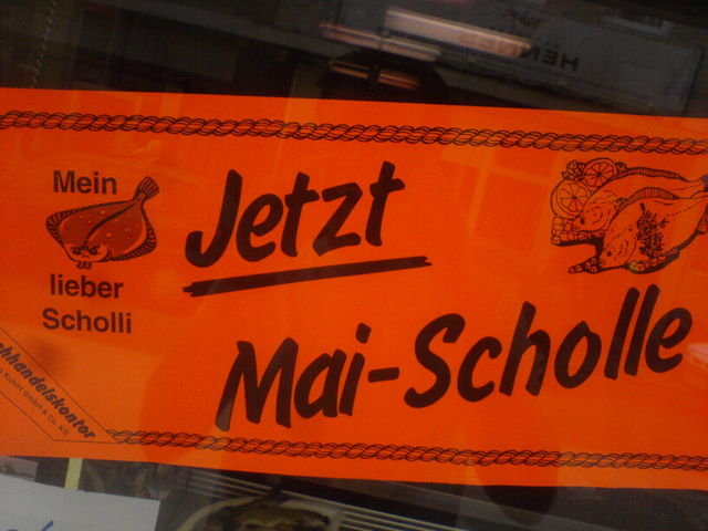 mein lieber scholli! scholle fisch schild 