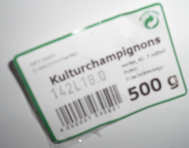 kultur zum essen champignons kultur pilze etikett 