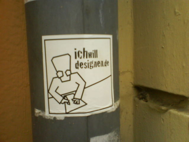 ich will designen designen ichwilldesignen.de sticker streetart werbung guerilliamarketing 