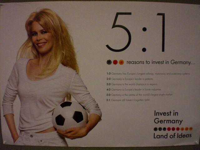 5:1 claudiaschiffer wembley fussball plakat werbung fu�ball 