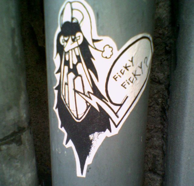 ficky? sticker streetart ficken frage bonner_str. 
