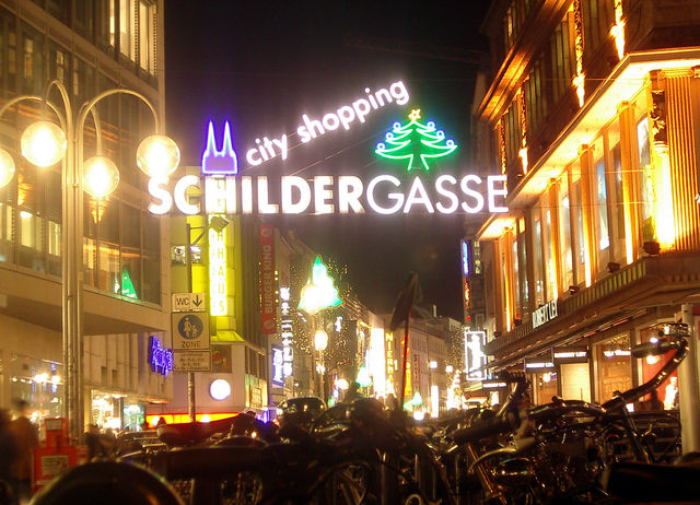 K�ln bei Nacht schildergasse k�ln nacht winter 