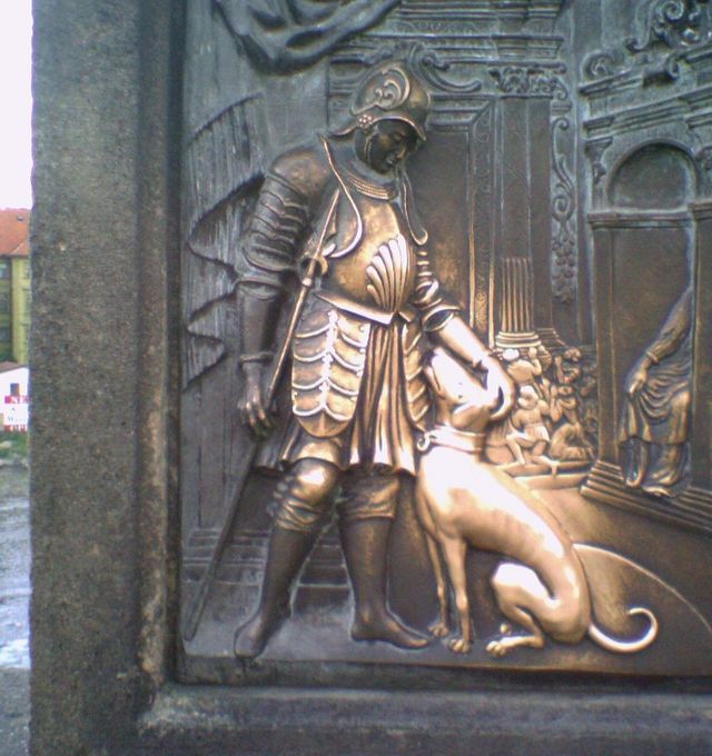 hundeliebe glcksbringer karlsbrcke relief ritter hund prag 