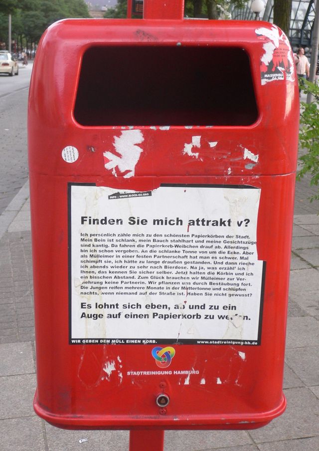 traumk�rper attraktiv papierkorb m�ll m�lleimer hamburg 