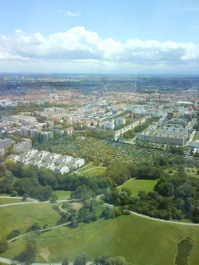 mnchen vom olympiaturm (olympiadorf) olympiadorf olympiaturm panorama bayern mnchen 