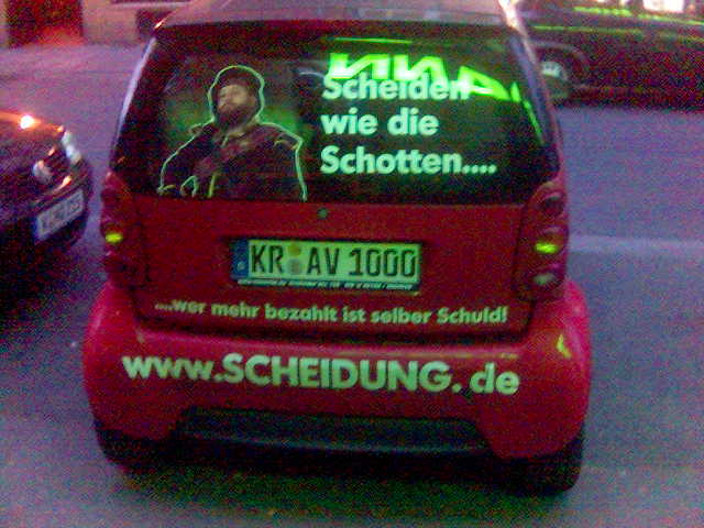 Scheidenauto. schotten scheidung auto 