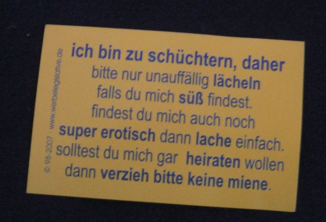 visitenkarte flirt heiraten sch�chtern visitenkarte s�� anmache lachen karte 