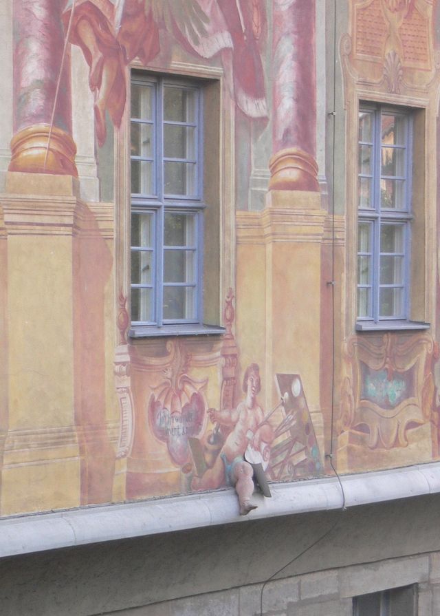 werbemanahme beim bild werbung nackt fassade fu bamberg 