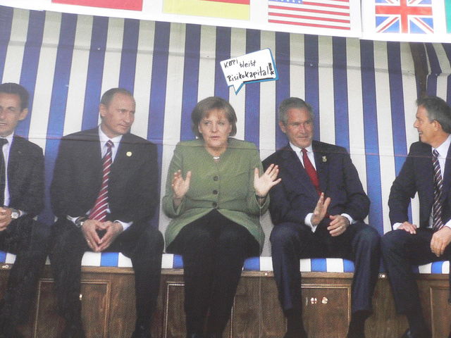 risiko blair k�pi putin risikokapital bier merkel politik werbung bush strandkorb rostock 