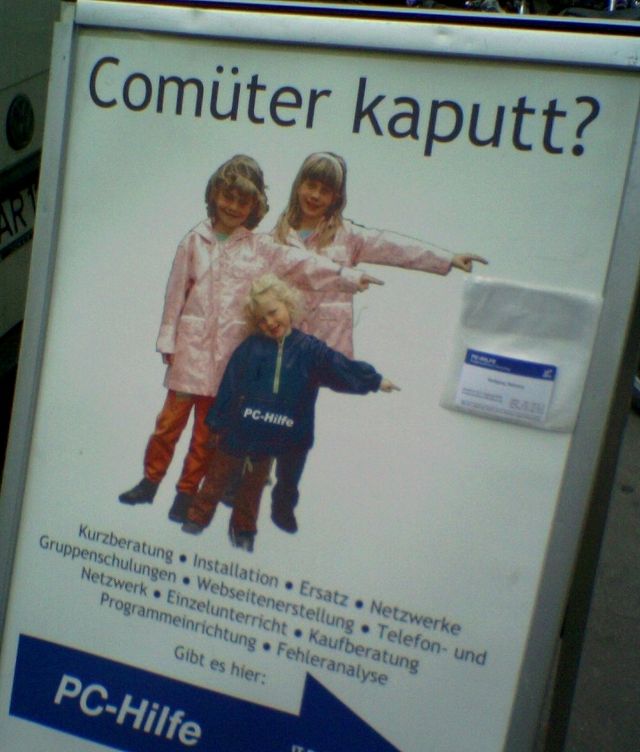 dumme mdchen computer mdchen pc plakat werbung hilfe reparatur klischee hamburg 