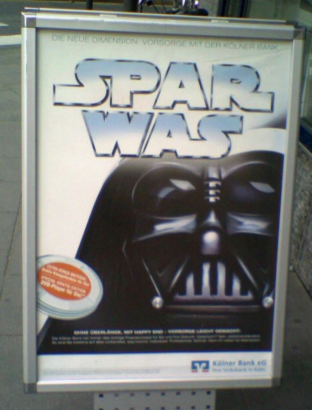 spartag darth_vader plakat starwars vader werbung bank sparen 