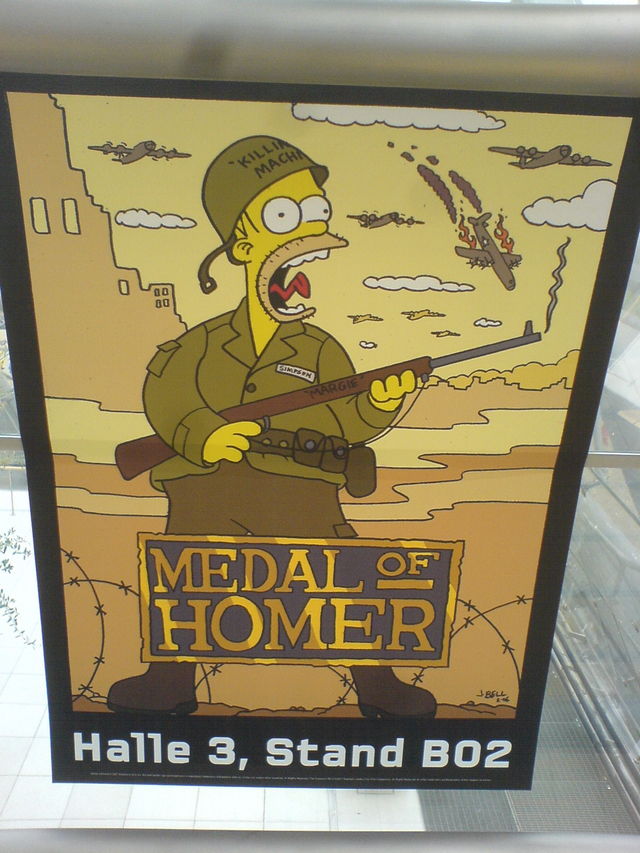 killing machine homer honor medal plakat simpsons computerspiel gc2007 