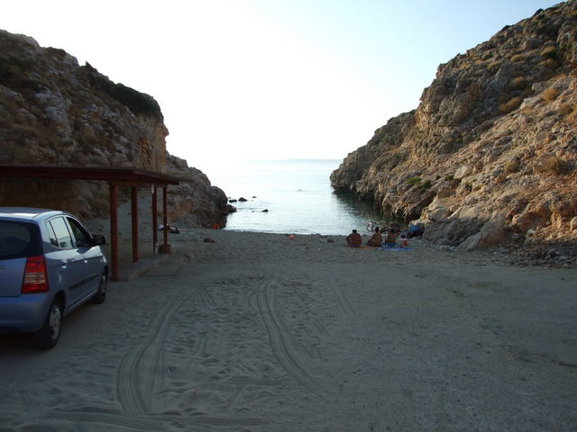 Ministrand kreta auto meer strand wasser 