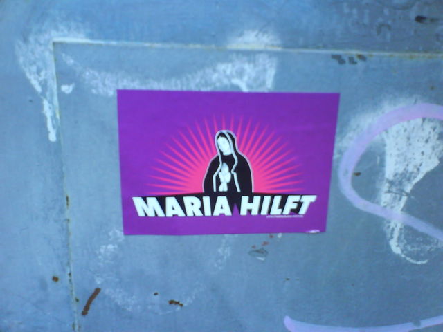 maria hilft hilft kln sticker streetart maria hilfe 