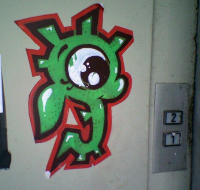 stupsn�schen tierchen gr�n streetart tier niedlich 