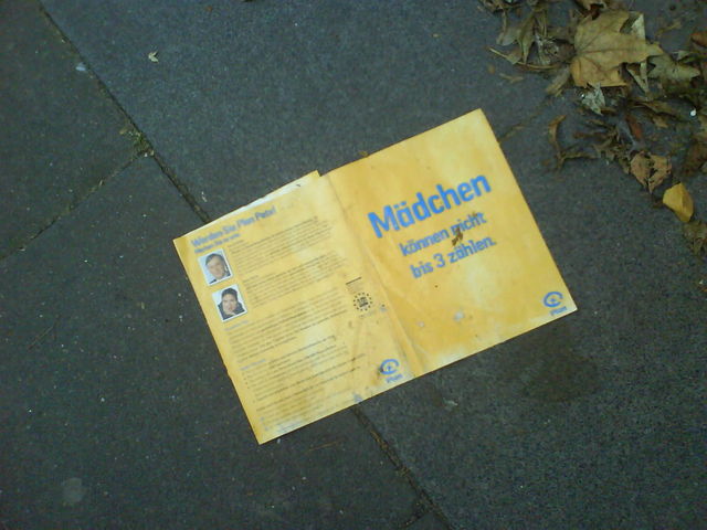 Der Beweis!  brosch�re dummheit m�dchen m�ll werbung z�hlen 