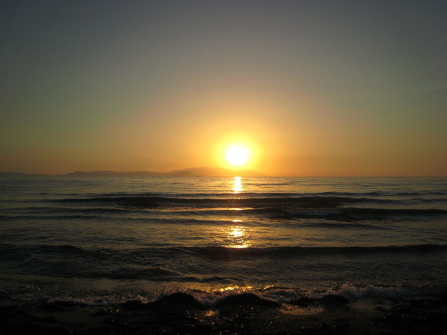 Sonnenuntergang meer sonnenuntergang strand trkei kusadasi 
