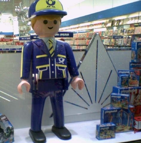 playmo streikpost(en) brieftr�ger postmann post schaufenster playmobil 